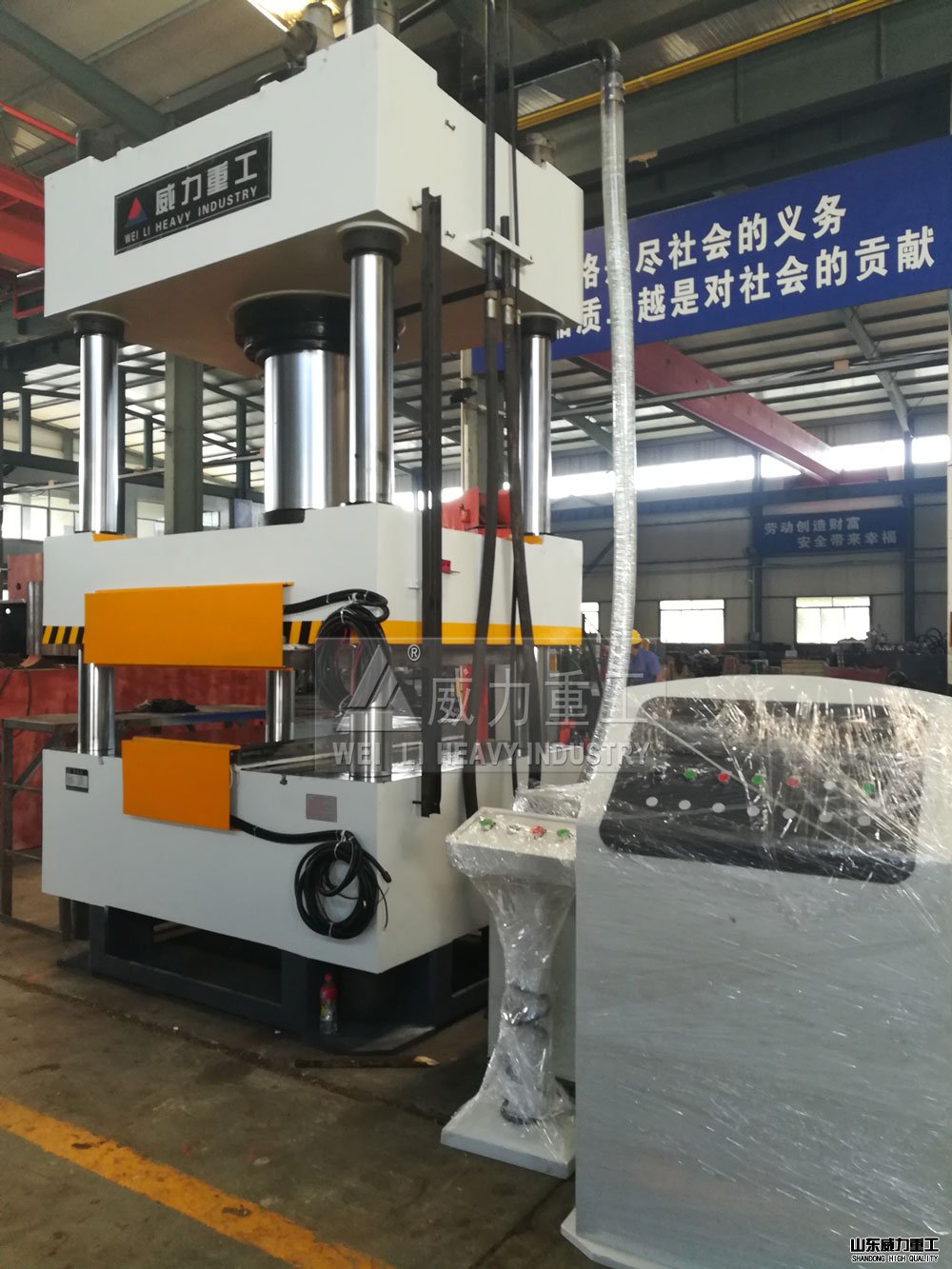 500噸砂輪成型液壓機帶加熱板